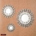 New! Silver Sun collection- Sunburst Wall Mirrors - Peruvian Mirror set 3 Pieces   113161023199